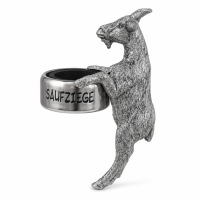 Flaschenring Ziege Silber - Saufziege