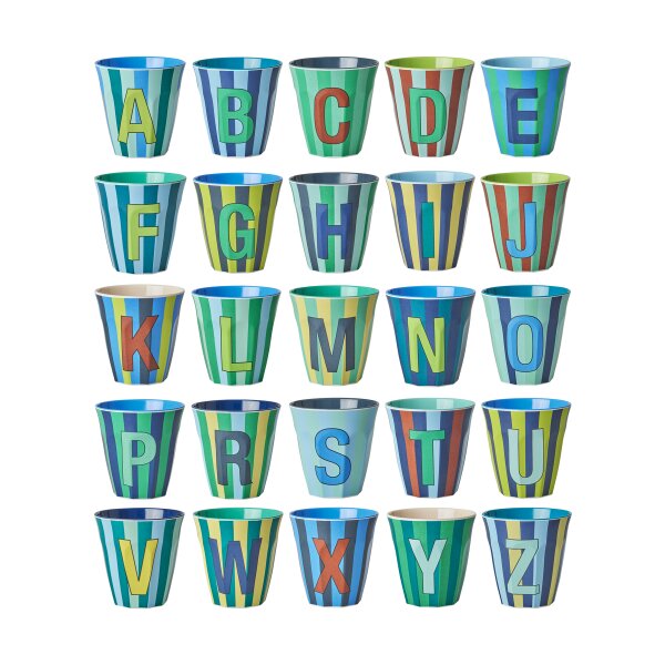 Melamin Becher mit Buchstaben - Jungen