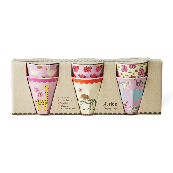 Rice Melamin Becher Set Klein Wildlife 6er Set