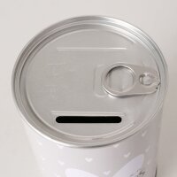 Spardose Metall 12,3x8,5cm Grau Greige Geldgeschenk Herzenswunsch