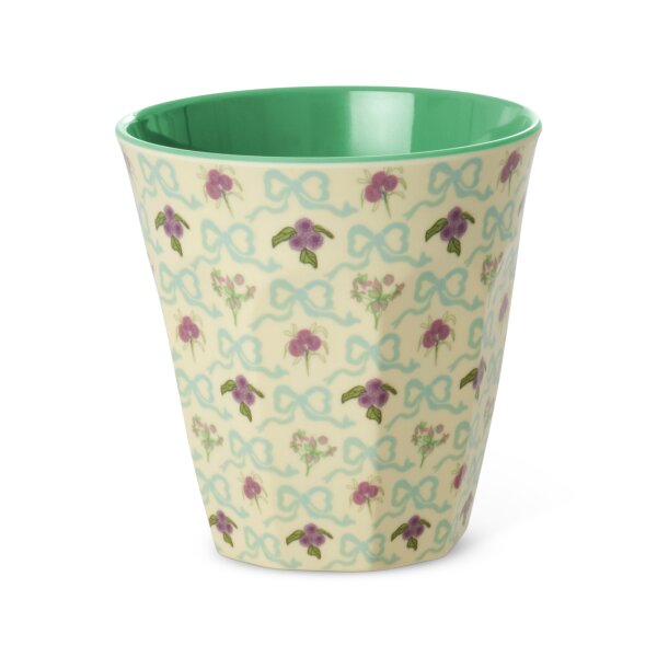 Rice Melamin Becher Medium Bow and Bouquet