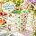 Melamin Becher 250ml Creme Vanille - Blumenbecher mintgrün aus Melamin