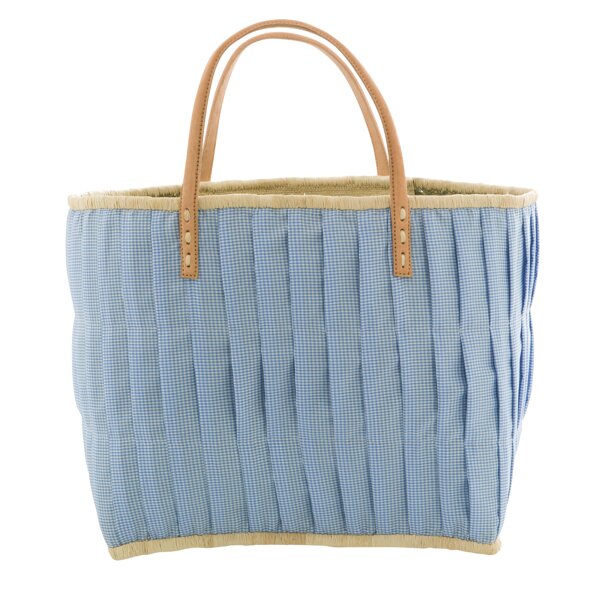 Rice Raffia Einkaufstasche Groß Türkis Blau
