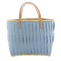 Rice Raffia Einkaufstasche Groß Türkis Blau