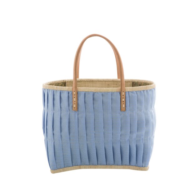 Rice Raffia Einkaufstasche Medium Türkis Blau