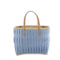 Rice Raffia Einkaufstasche Medium Türkis Blau
