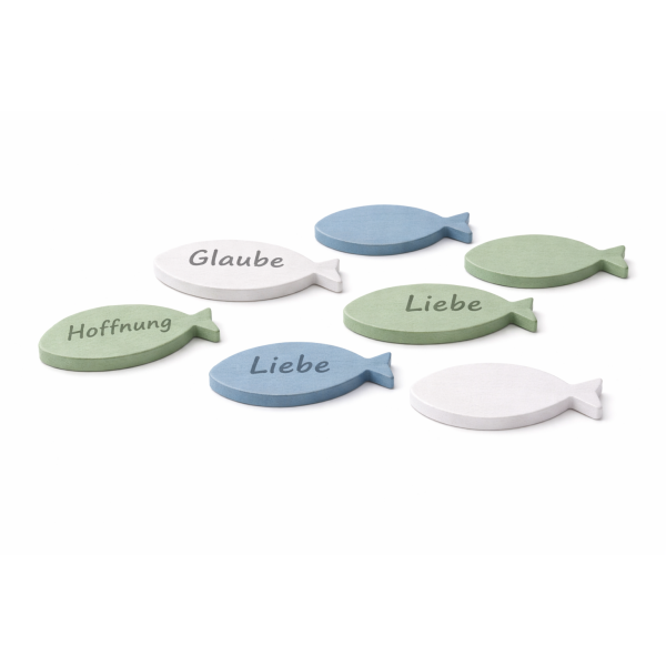 Streudeko Fische 8-Stück - Grün Blau Weiß