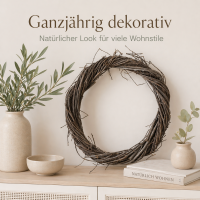 Türkranz Weidenkranz Natur 30 x 30 x 3 cm