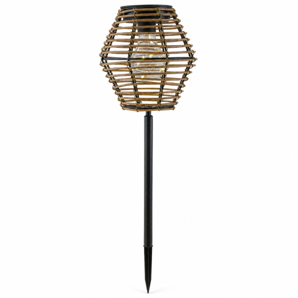 Solarlampe Natur Eckig - 17 x 17 x 52 cm