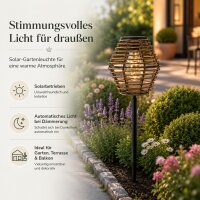 Solarlampe Natur Eckig - 17 x 17 x 52 cm