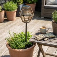 Solarlampe Natur Eckig - 17 x 17 x 52 cm