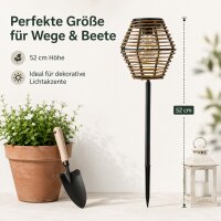 Solarlampe Natur Eckig - 17 x 17 x 52 cm