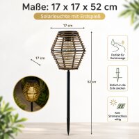 Solarlampe Natur Eckig - 17 x 17 x 52 cm