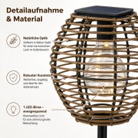 Solarlampe Natur Rund - 17 x 17 x 52 cm