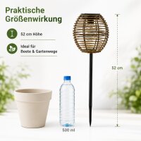 Solarlampe Natur Rund - 17 x 17 x 52 cm