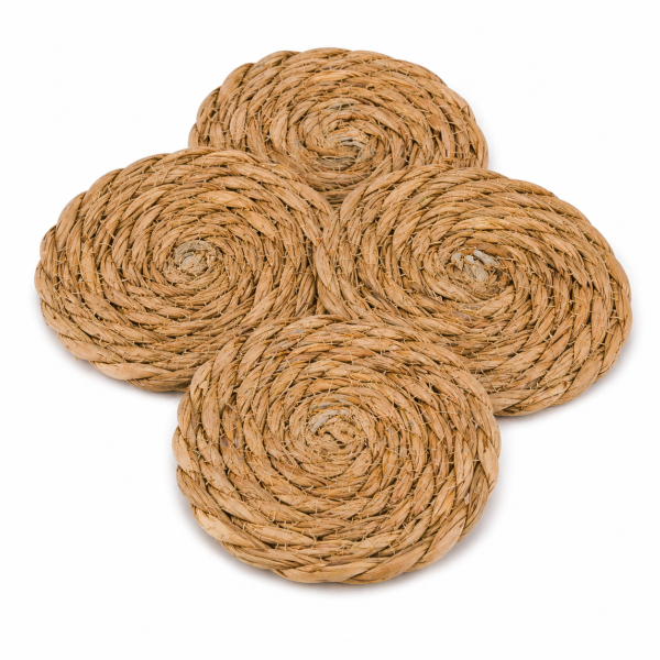 Getränkeuntersetzer aus Naturbast 4er-SET - Ø 11,5 cm