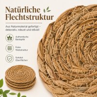 Getränkeuntersetzer aus Naturbast 4er-SET - Ø 11,5 cm