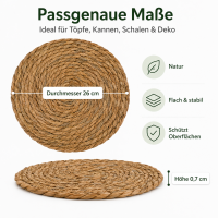 Tischset aus Naturbast Rund - Ø 26 cm