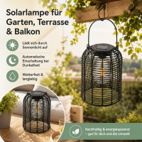 Solarlampe zum Aufhängen - Schwarz Ø 15 cm x 20 cm