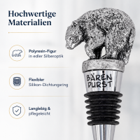 Weinflaschenverschluss Bär - Silber