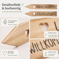 Gartenstab Maia mit Schriftzug  2er-SET - Lieblingsplatz & Herzlich Wilkommen