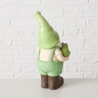 Gartenzwerg mit Grünem Hut & Weißem Bart – Mit Schnecke oder Frosch – Zufällige Auswahl