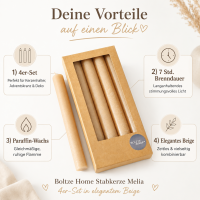 Boltze Home Stabkerze Melia 4er-SET - Beige