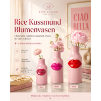 Rice Keramik Vase Kussmund - 8 x 18 cm