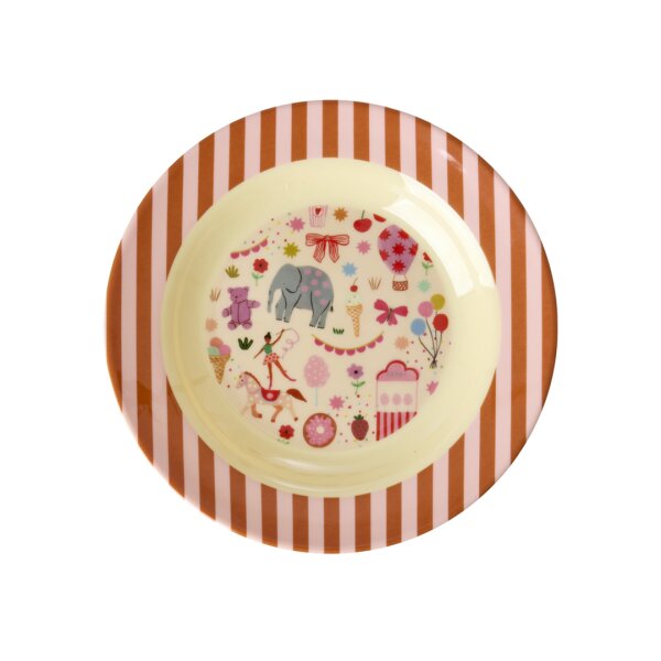 Rice Melamin Tiefer Teller - Pink Fun Fair Print
