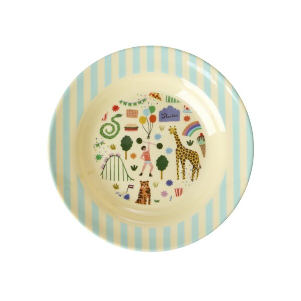 Rice Melamin Tiefer Teller - Mint Fun Fair Print