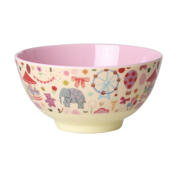 Rice Melamin Schüssel Pink - Fun Fair Print 700ml