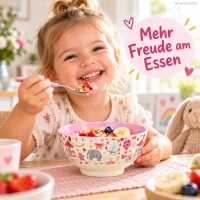Melamin Kinderschüssel 15cm Rosa Pastellrosa mit Fun-Fair-Print