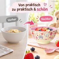 Melamin Kinderschüssel 15cm Rosa Pastellrosa mit Fun-Fair-Print
