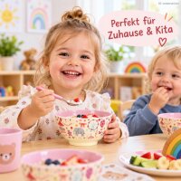 Melamin Kinderschüssel 15cm Rosa Pastellrosa mit Fun-Fair-Print