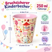 Melamin Becher 250ml Rosa Pink - Kinder Trinkbecher für KITA