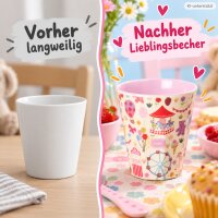 Melamin Becher 250ml Rosa Pink - Kinder Trinkbecher für KITA