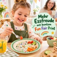 Kinderteller Ø22cm Grün Mint Melamin Teller mit Rand für Kinder