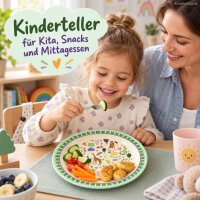 Kinderteller Ø22cm Grün Mint Melamin Teller mit Rand für Kinder