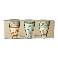 Rice Melamin Becher 6er-SET Mint - Fun Fair Print 160ml