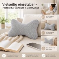 Kissen Leseknochen Fleecy - Grau