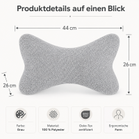Kissen Leseknochen Fleecy - Grau