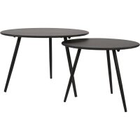 Garten-Beistelltisch Schwarz Ø45x35 cm – runder Metalltisch für Balkon & Terrasse