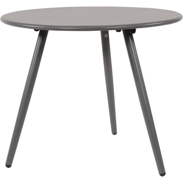 Garten-Beistelltisch Grau Ø45x35 cm – runder Metalltisch für Balkon & Terrasse