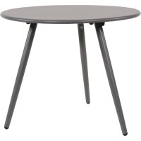 Garten-Beistelltisch Grau Ø45x35 cm – runder Metalltisch für Balkon & Terrasse