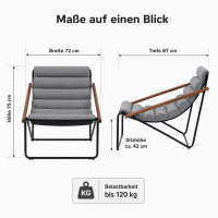 Relax Stuhl Miami - Gartenstuhl mit Polster & Holz