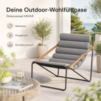 Relax Stuhl Miami - Gartenstuhl mit Polster & Holz