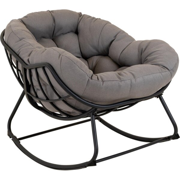Schaukelstuhl Cozy Stone Aluminium Olefin Schwarz Grau  97 x 117 x 82 cm