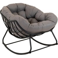 Schaukelstuhl Cozy Stone Aluminium Olefin Schwarz Grau  97 x 117 x 82 cm
