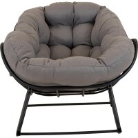 Schaukelstuhl Cozy Stone Aluminium Olefin Schwarz Grau  97 x 117 x 82 cm