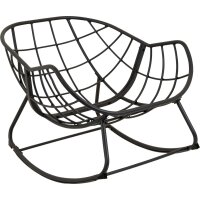 Schaukelstuhl Cozy Stone Aluminium Olefin Schwarz Grau  97 x 117 x 82 cm